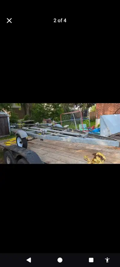 Galvanized trailer Total length almost 19' Current from which to back 14' but which is adjustable, s...
