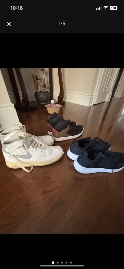 Jordan Size 10 7/10 condition Air Force 1 mid Size 10 7/10 condition Adidas Size 10 9/10 condition A...