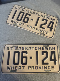 Saskatchewan License Plates 1957