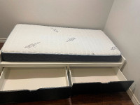 Twin bed and mattress. Perfect condition. Brand new mattress