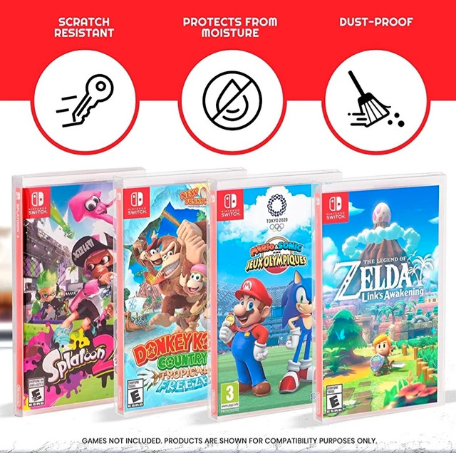 NEW Nintendo Switch Clear Snug Fit Box Protectors - 10pk in Carr in Nintendo Switch in Edmonton - Image 3