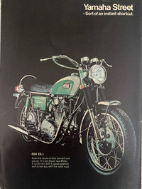 1970 Yamaha 650 XS-1 Original Ad 