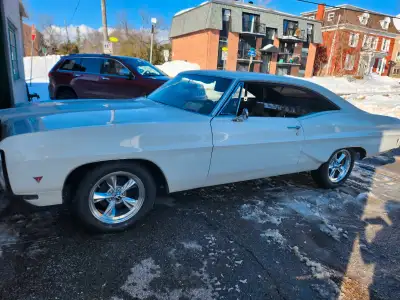 1968 pontiac parisienne 2 dr hard Top frame on restoration 3 years ago New interior bench seat black...