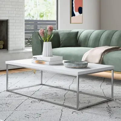 Modern White High-Gloss Coffee Table, View more
