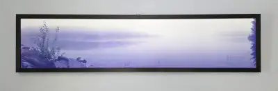 Panoramic Wall Art - Misty Lakeside - 55.5 inches wide, View more
