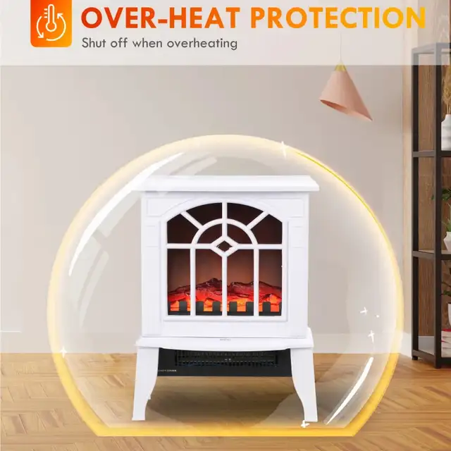 14.2" Electric Heater, Freestanding Fireplace Stove wit in Heaters, Humidifiers & Dehumidifiers in Markham / York Region - Image 5