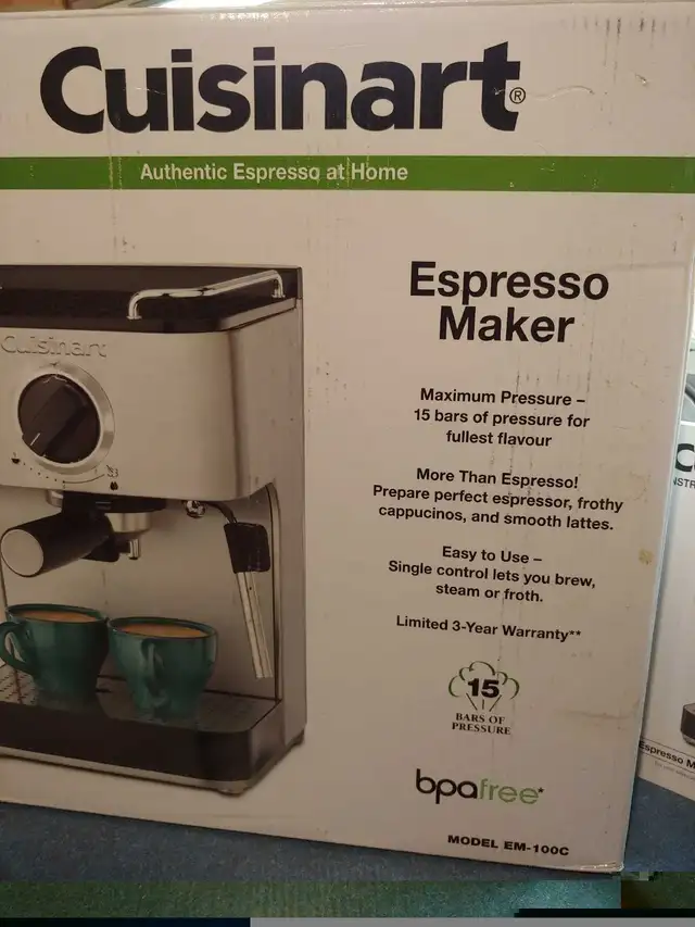 Cuisinart espresso machine EM-100C in Coffee Makers in Hamilton - Image 4