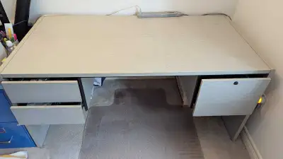 Light Grey Wood Desk - Very Good Condition, View more