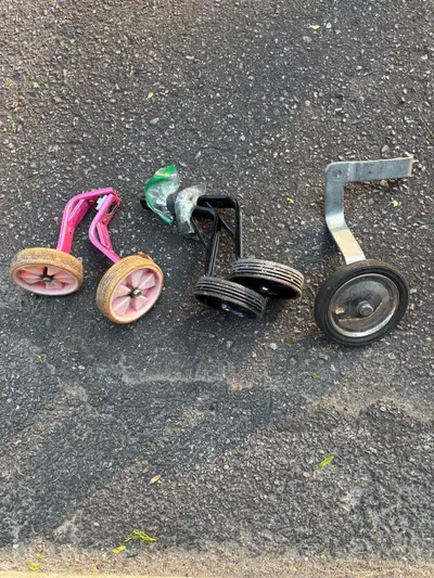 Kids bike’s training wheels.  Three sizes., View more