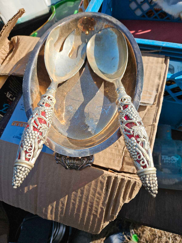 Antique Silver spoons and tray in Arts & Collectibles in Edmonton - Image 3