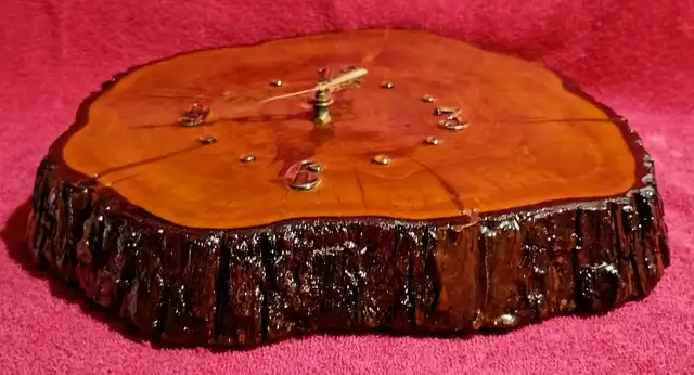 Rustic Wood Slice Clock527121977652684801