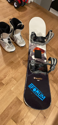 Snowboard and Boots with Bindings