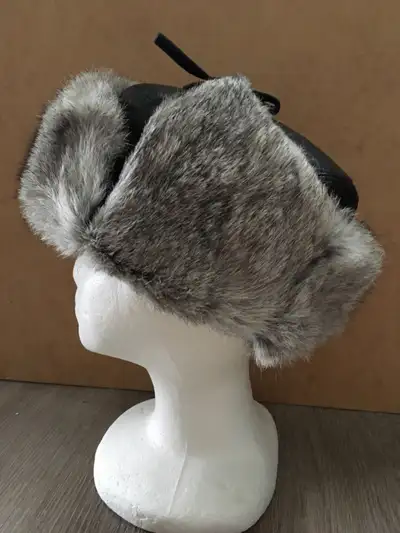 Leather fur hat, View more