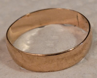 Antique 9K Rose Gold Wedding Band Ring - Hallmarked in 1901