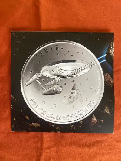 I am selling this Royal Canadian minted Star Trek coin from 2016. 99.99% fine silver $20 coin. In mi...