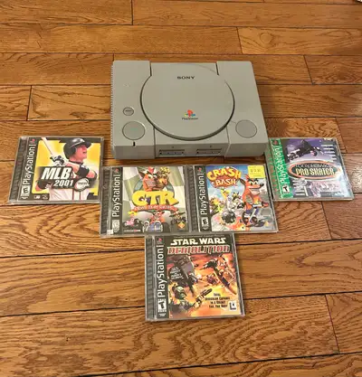 Console PlayStation 1 PS1 5 jeux testé Vient sans manettes cabl , View more