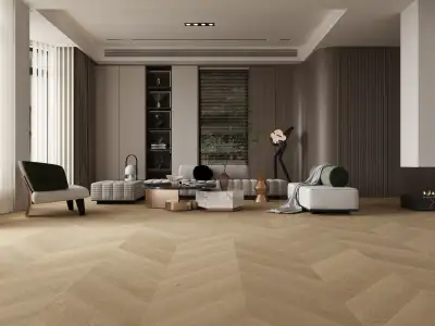CHEVRON COLLECTION OF ENG. HARDWOOD 5IN WHITE OAK W/ 3MM VENEER., View more
