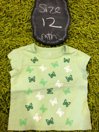 Children’s Place Green butterfly t-shirt - 12 months