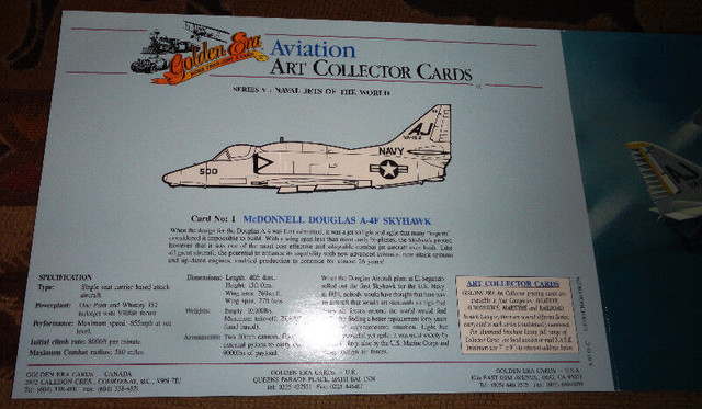 US Navy A-4 Skyhawk Collectible Card in Arts & Collectibles in Kawartha Lakes - Image 2