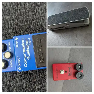 guitar pedals  Ernie Ball volume, and mxr compressor, View more