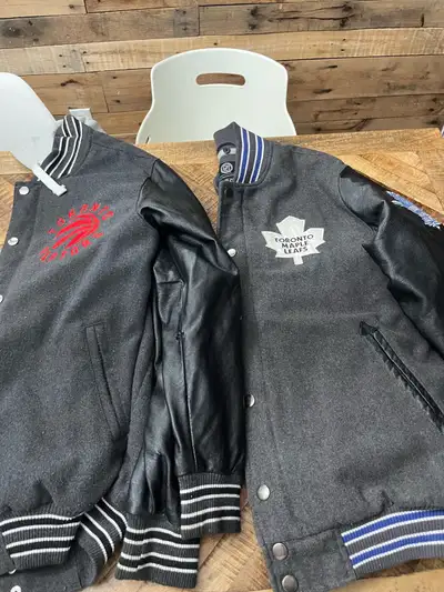 Raptors varsity or maple leafs  varsity jacket , View more