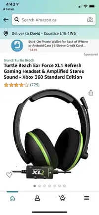 Turtle Beach Ear Force XL1  Gaming Headset & Amplified Stereo 