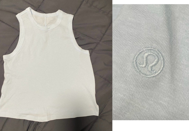 Lululemon size 4 powder blue classic fit cotton blend tank  in Women's - Tops & Outerwear in Red Deer - Image 3