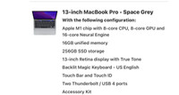 MacBook Pro M1 chip upgraded 16gb ram 