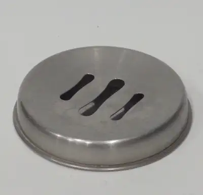 Nice stainless steel soap dish for washroom or next to kitchen sink.