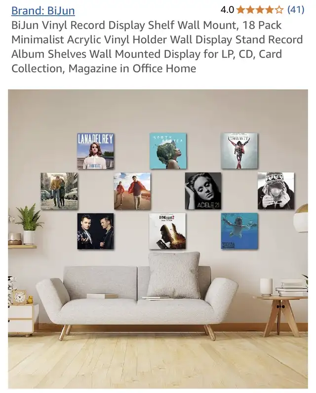 Amazon clear Vinyl Display Shelf Wall Mount  in Arts & Collectibles in Ottawa - Image 6