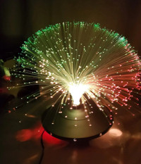 Vintage Fiber Optic UFO Lamp Rotating Lights Retro