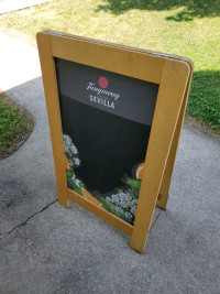 Tanqueray patio welcoming sign chalkboard check pics