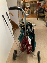 PT Eye golf clubs, bag, cart, 
