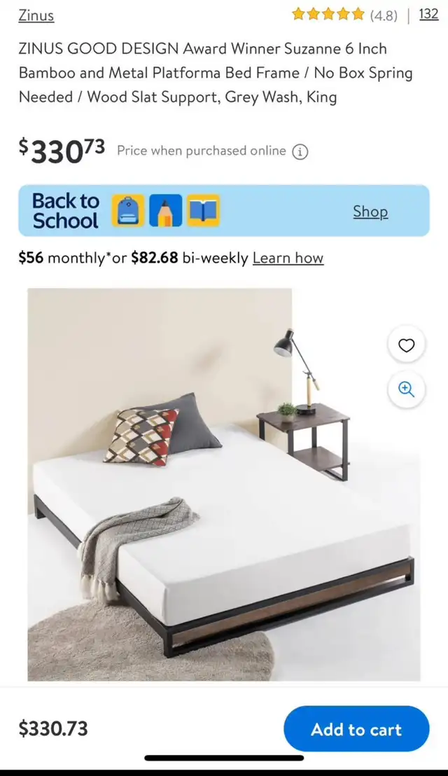 king size platform bed BNIB no box spring needed  in Beds & Mattresses in Dartmouth - Image 3