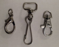 NEW - LOT OF 3 CARABINERS - lobster claws snaps clips hooks