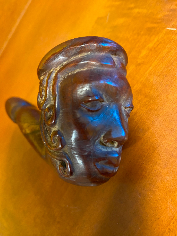 Vintage Wooden Carved Folk Art Figural Face Head Smoking Pipe in Arts & Collectibles in Oshawa / Durham Region - Image 3