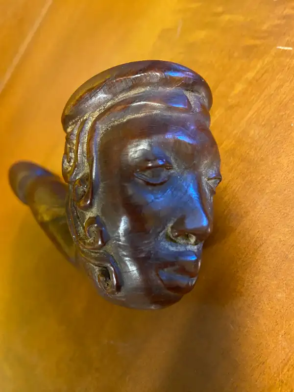 Vintage Wooden Carved Folk Art Figural Face Head Smoking Pipe in Arts & Collectibles in Oshawa / Durham Region - Image 4