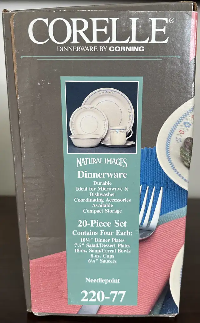Corelle Needlepoint Dinnerware Set in Kitchen & Dining Wares in City of Toronto - Image 5