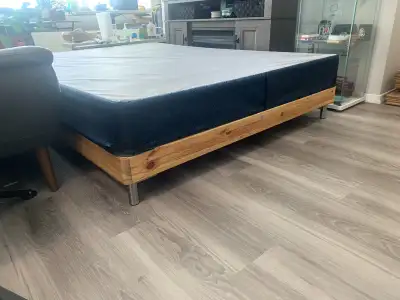 Queen Size Ikea Bed Frame with Slats and a Bonus BoxSpring, View more