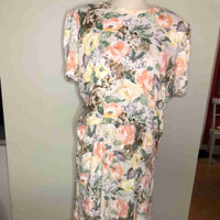 Vintage Printed Floral Jersey Dress “Florentine”