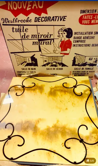 MCM Vintage Mirror Wall Tiles 12” sq. $12 @ box, View more