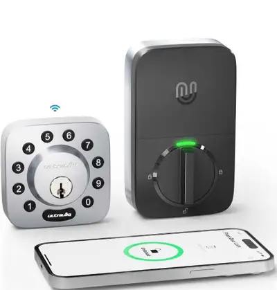 U-Bolt WiFi Smart Lock with Door Sensor, 5-in-1 Keyless Entry Door Lock with Built-in WiFi, Bluetoot...