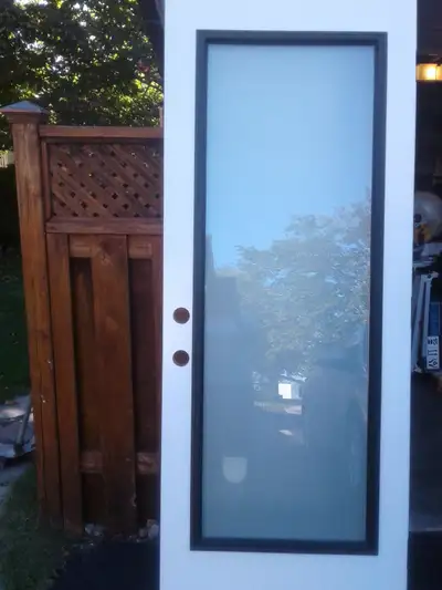 NEW 32X80 METAL DOOR WITH FULL FROSTED GLASS, View more