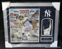 Derek Jeter Road to 3000 Autographed Photo & Game Used Glove