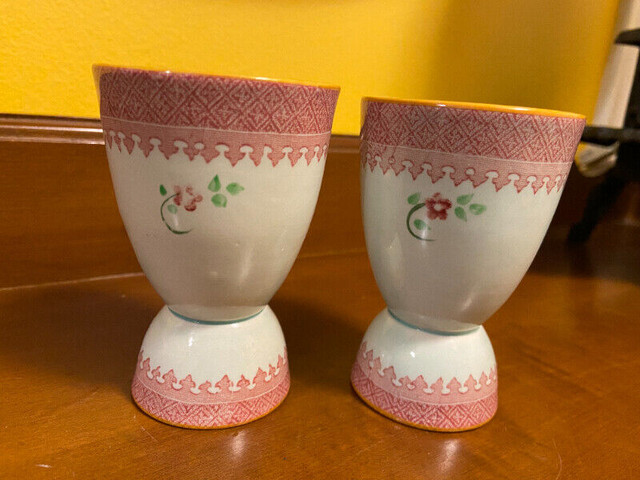Set Of 2 Vintage ADAMS England Hand Painted Egg Cups in Arts & Collectibles in Oshawa / Durham Region - Image 3