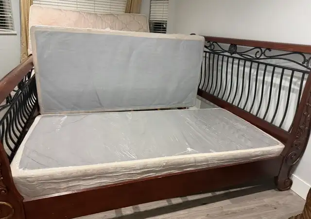 Bed frame spring box and mattress in Beds & Mattresses in Delta/Surrey/Langley - Image 2
