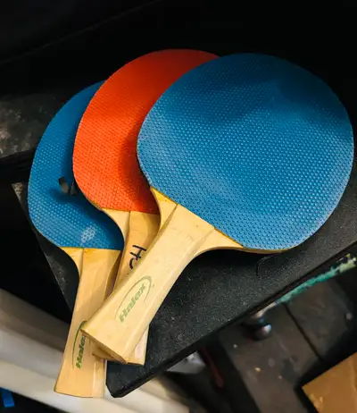 Get ready to serve up some fun with this Halex table tennis set! This used set includes three Halex...