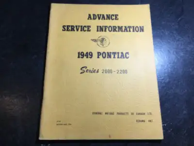 1949 Pontiac Series 2000 & 2200 CDN Advance Service Information, View more