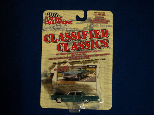 1/64 RACING CHAMPIONS CLASSIFIED CLASSICS '67 PLYMOUTH FURY II in Arts & Collectibles in Cowichan Valley / Duncan