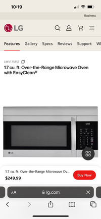 Brand New In Box  LG Over the range Microwave 